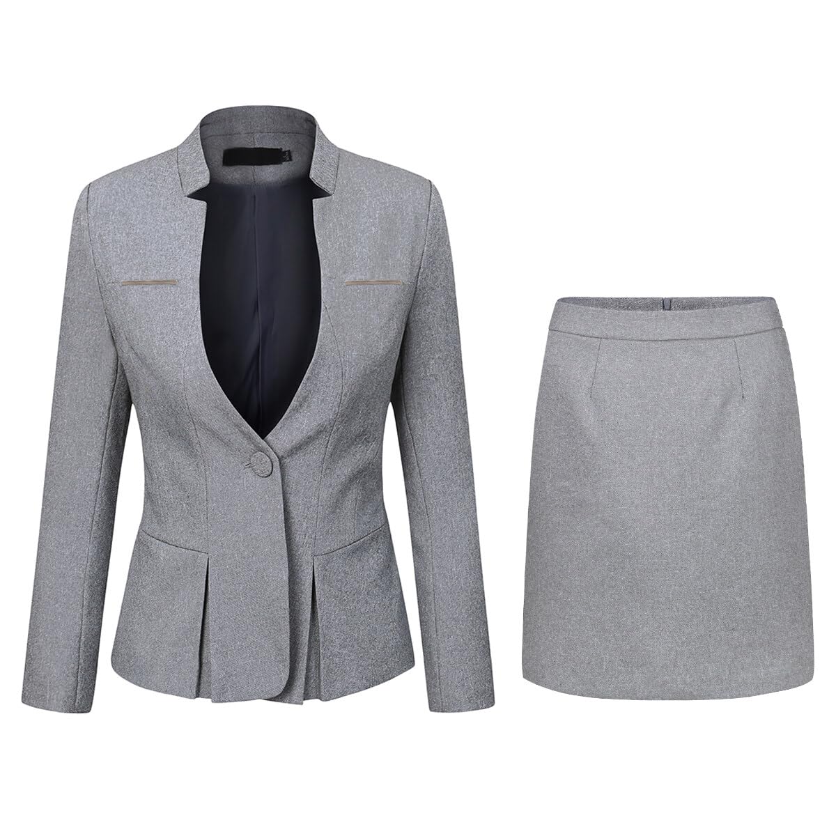 YUNCLOS Women's 2 Piece Business Skirt Suit Set Office Lady Slim Fit Blazer and Skirt