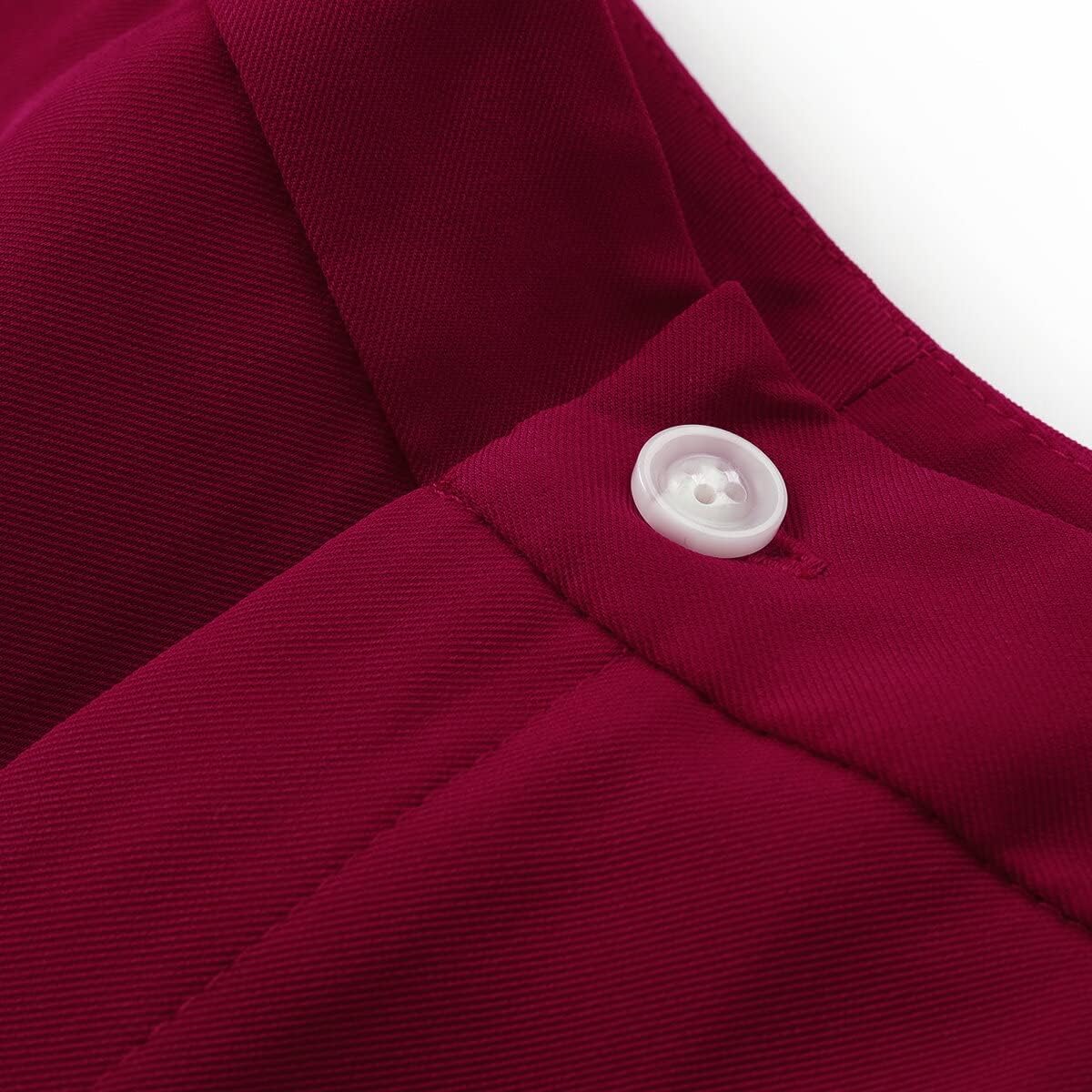 YUNCLOS Women's 2 Piece Slim Fit Work Suit Set Two Button Blazer and Pants Wine Red