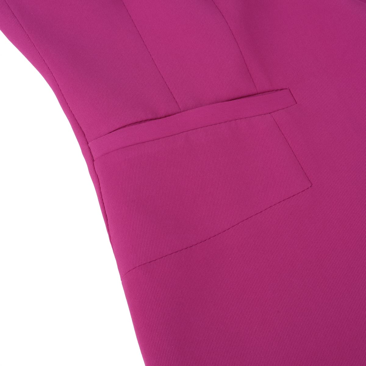 YUNCLOS Women's 2 Piece Office Lady Business Suit Set Slim Fit Blazer Pant, Rose Red