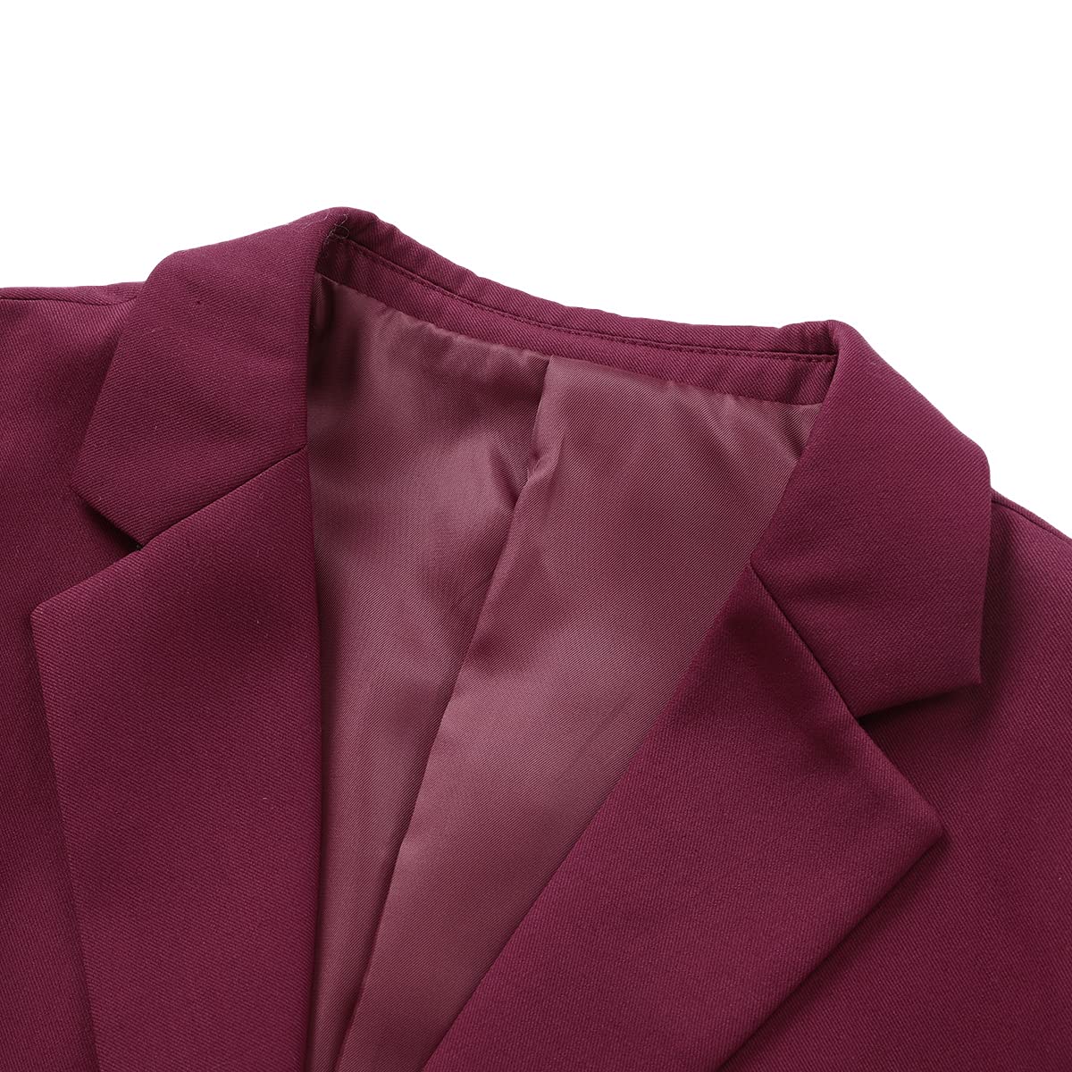 YUNCLOS Women's Casual Long Sleeve Button Slim Work Office Blazer Jacket Wine Red