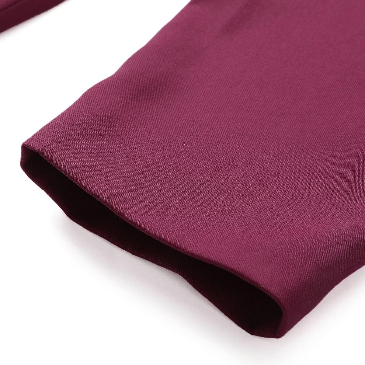 YUNCLOS Women's Casual Long Sleeve Button Slim Work Office Blazer Jacket Wine Red