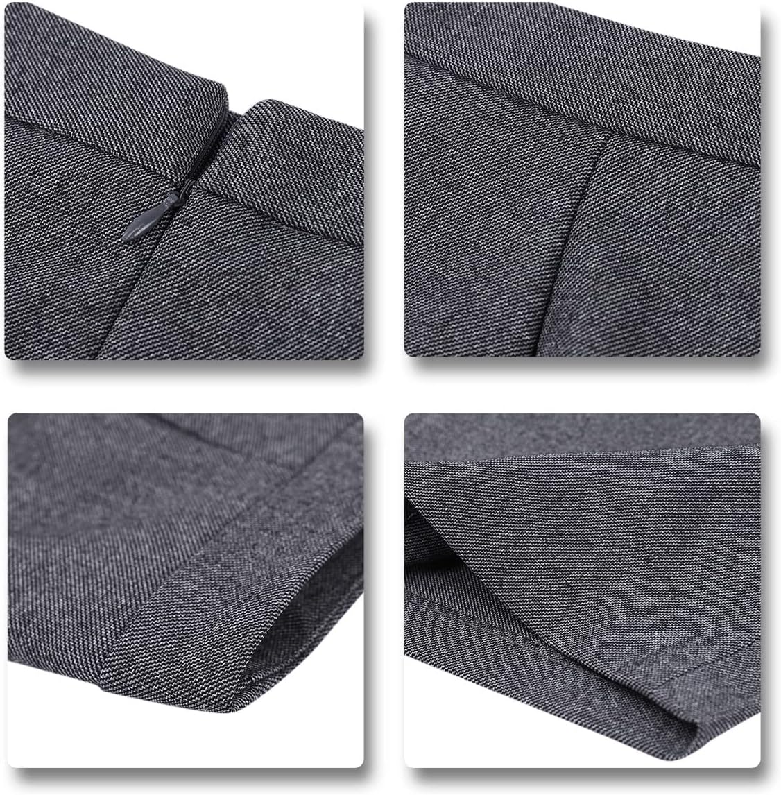 YUNCLOS Women's 2 Piece Business Dress Skirt Suit Set Office Lady Slim Fit Blazer and Skirt Dark Grey