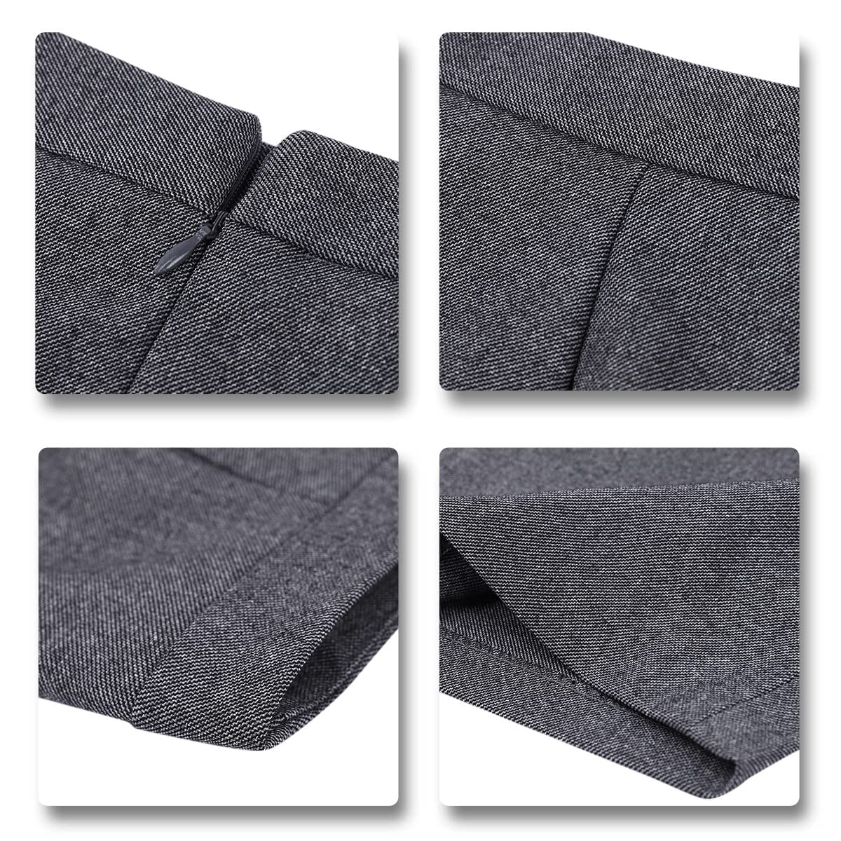 YUNCLOS Women's 2 Piece Business Dress Skirt Suit Set Office Lady Slim Fit Blazer and Skirt Dark Grey