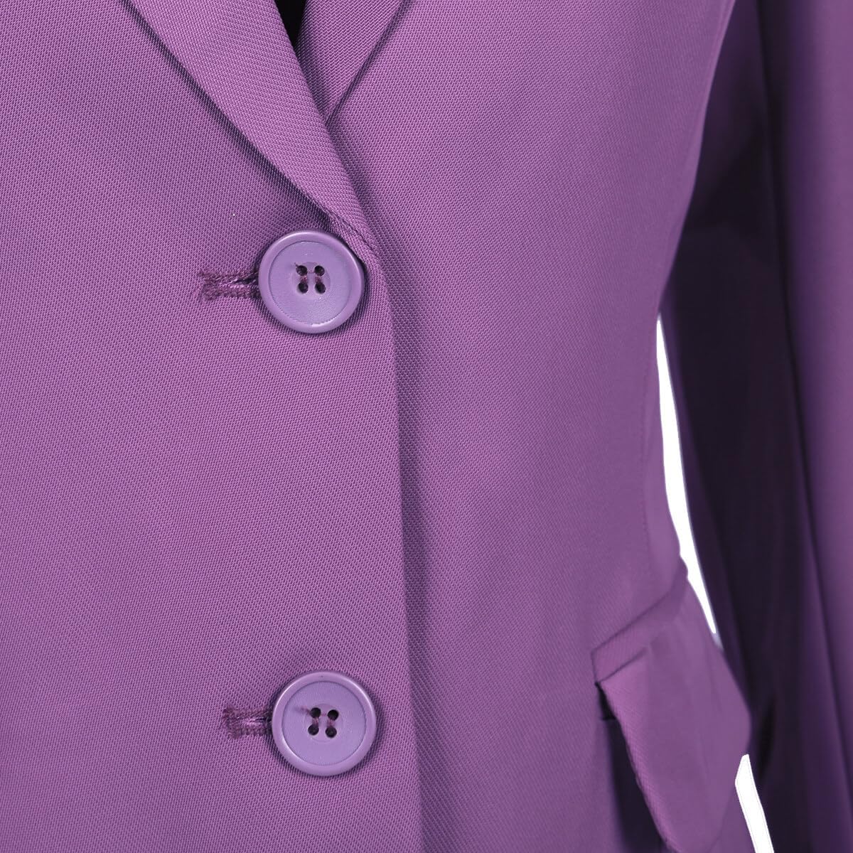 YUNCLOS Women's Single Breasted 2 Button Solid Color Casual Blazer Suit Jacket Purple