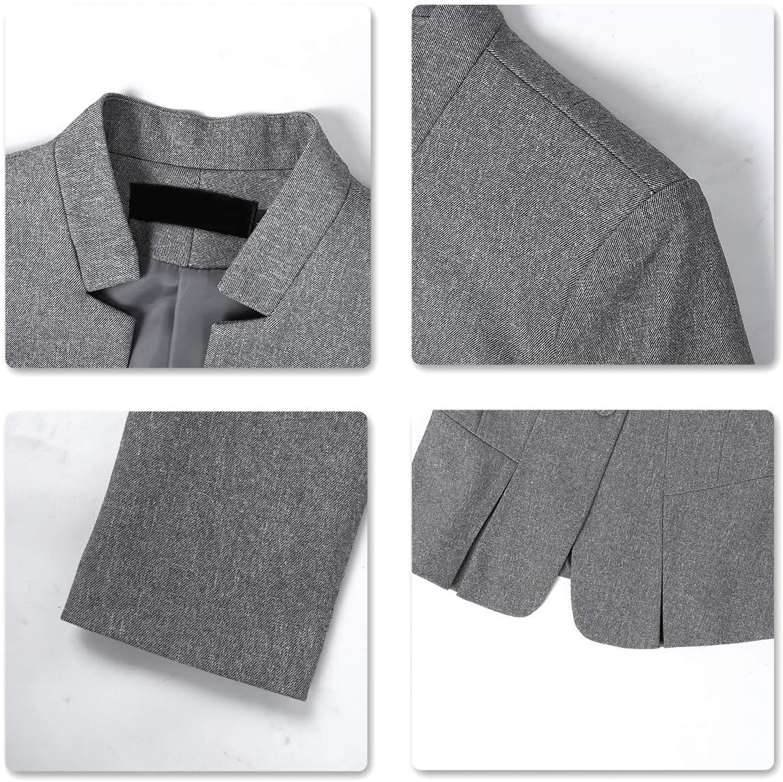YUNCLOS Women's Elegant Business 2 Piece Office Lady Suit Set Work Blazer Pant, 001L, Grey