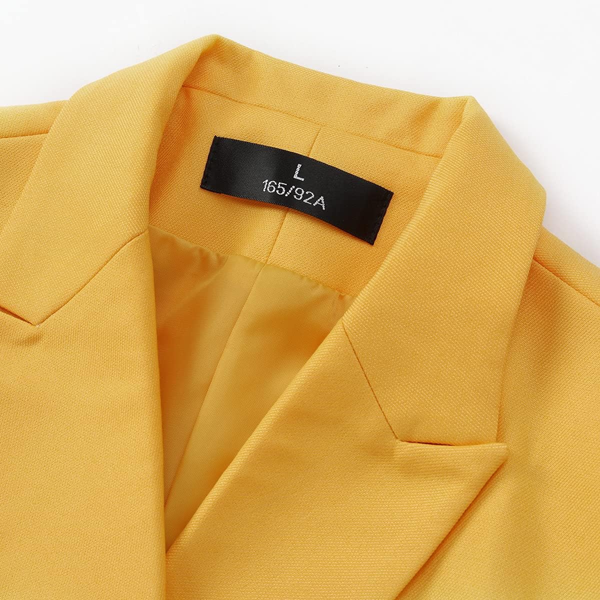YUNCLOS Women's 2 Piece Double Breasted Suit Set Two Button Blazer and Pants, S Yellow