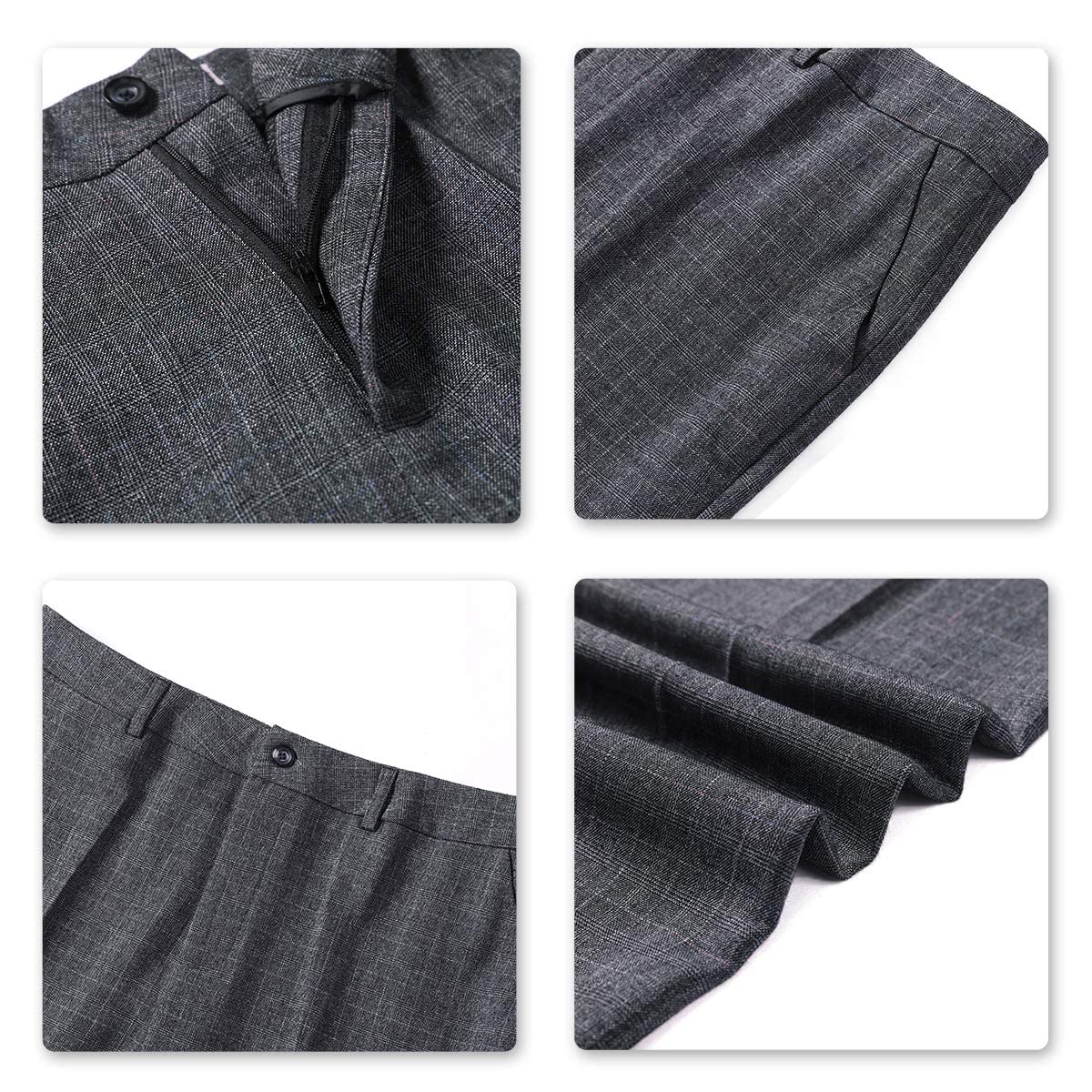 YUNCLOS Women's 2 Piece Slim Fit Work Suit Set Two Button Blazer and Pants Dark Gray