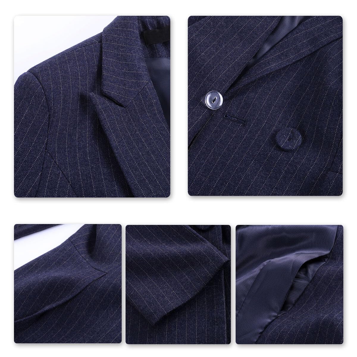 YUNCLOS Women's 2 Piece Office Lady Stripes Business Suit Set Slim Fit Blazer Jacket Pant