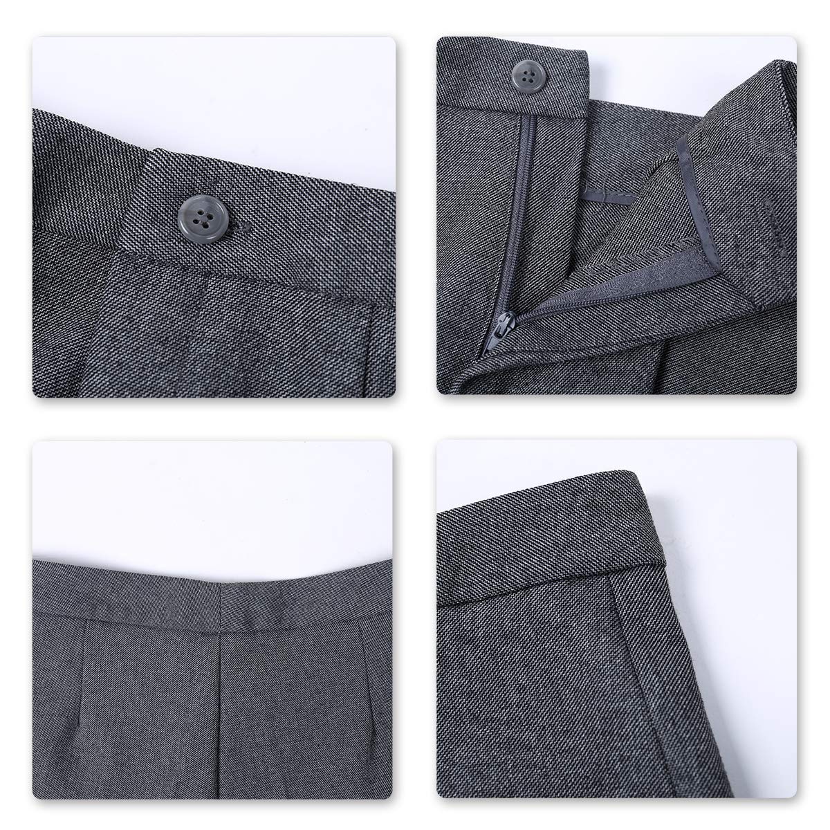 YUNCLOS Women's Elegant Business 2 Piece Office Lady Suit Set Work Blazer Pant, 1L Dark Grey