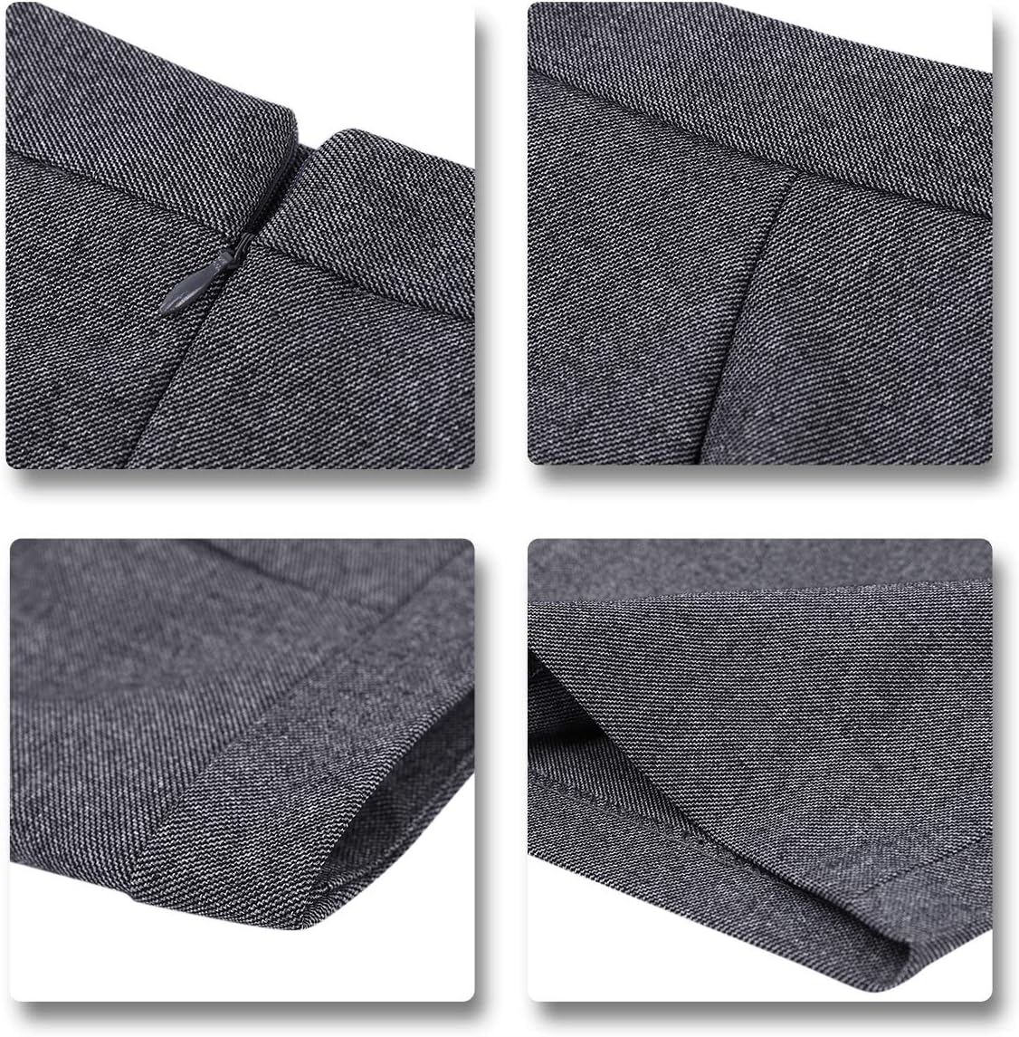 YUNCLOS Women's 2 Piece Business Dress Skirt Suit Set Office Lady Slim Fit Blazer and Skirt Dark Grey