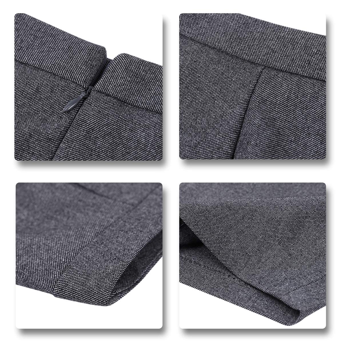 YUNCLOS Women's 2 Piece Business Dress Skirt Suit Set Office Lady Slim Fit Blazer and Skirt Dark Grey
