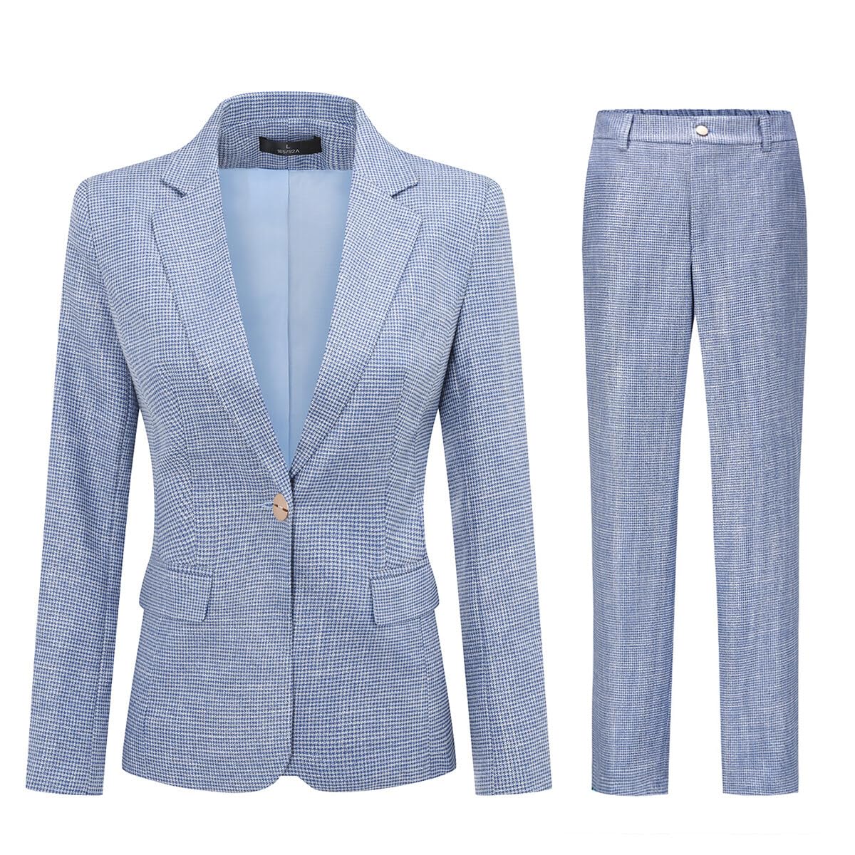 YUNCLOS Women's 2 Piece Office Work Suit Set One Button Blazer and Pants