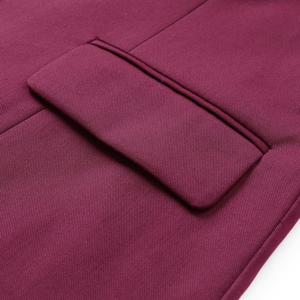YUNCLOS Women's Casual Long Sleeve Button Slim Work Office Blazer Jacket Wine Red