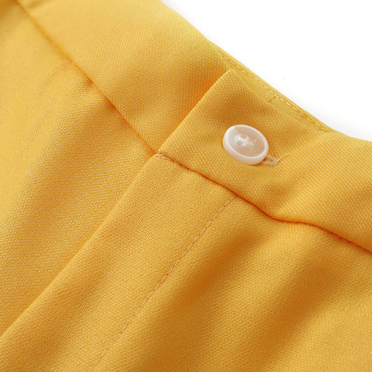 YUNCLOS Women's 2 Piece Double Breasted Suit Set Two Button Blazer and Pants, S Yellow