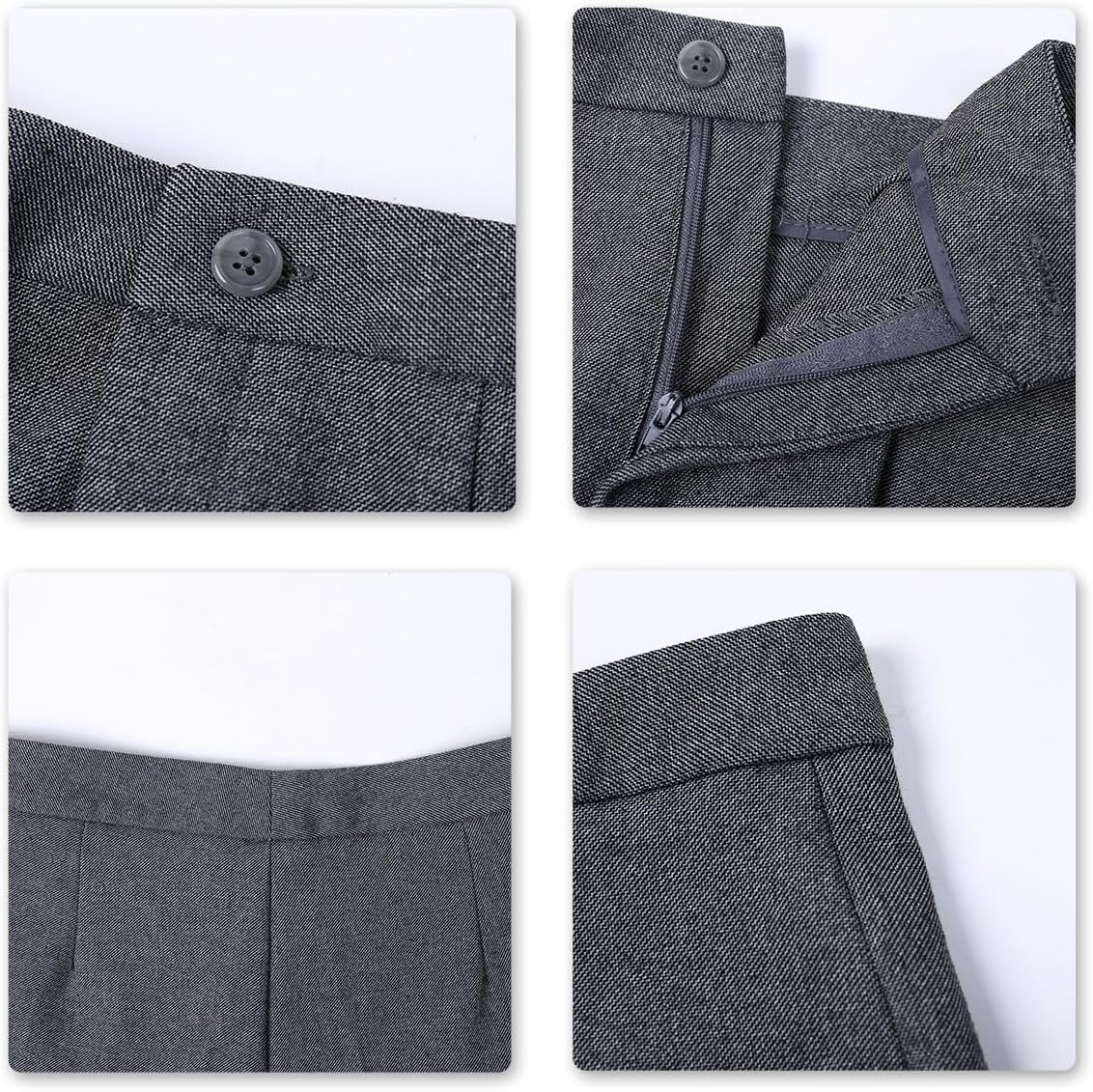 YUNCLOS Women's Elegant Business 2 Piece Office Lady Suit Set Work Blazer Pant, 1L Dark Grey