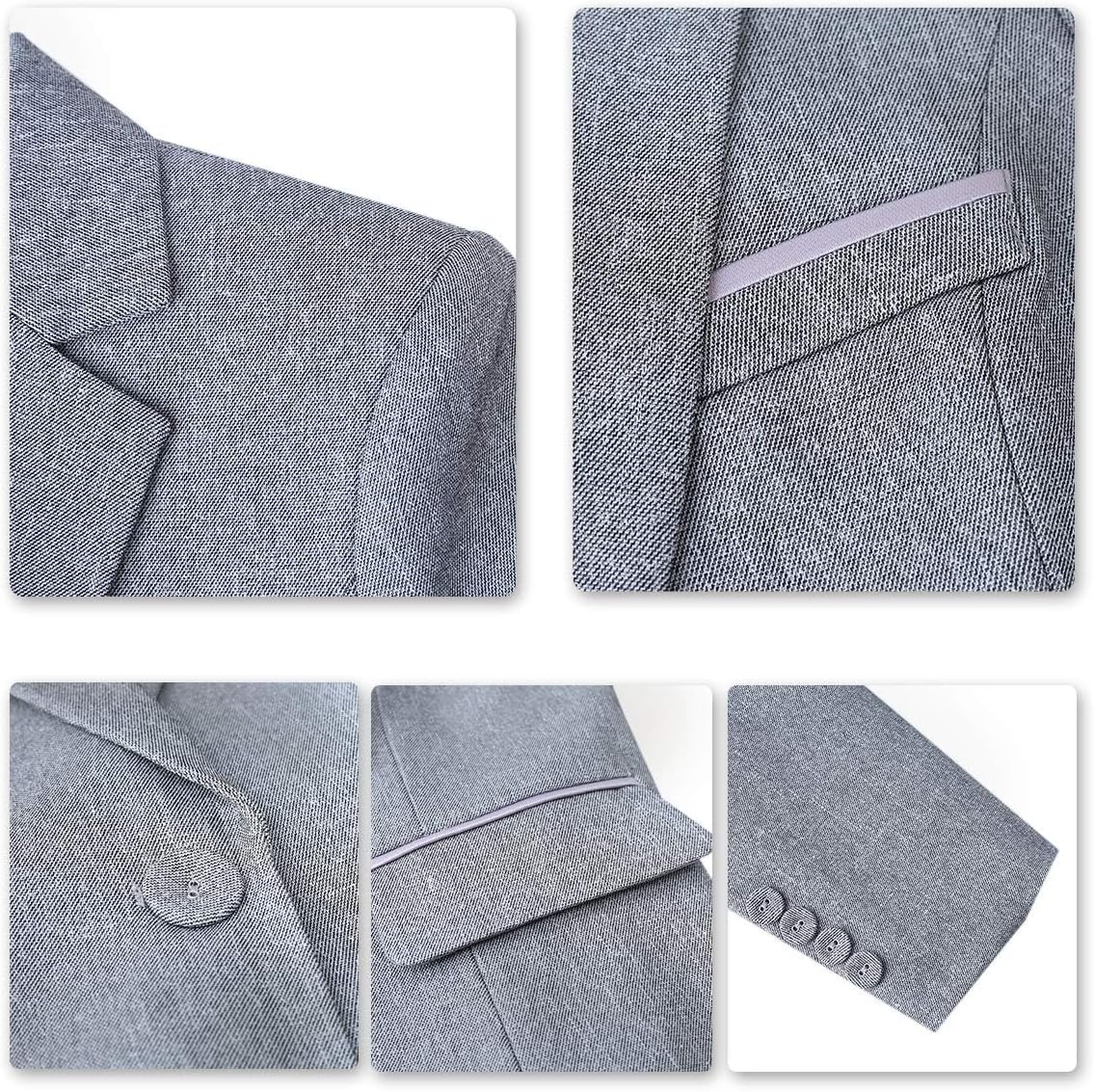 YUNCLOS Women's 2 Piece Office Lady Business Suit Set Slim Fit Blazer Pant Grey