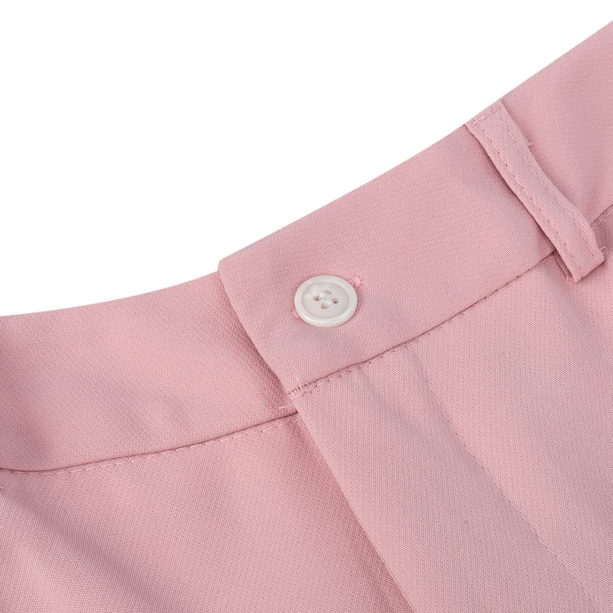 YUNCLOS Women's 2 Piece Office Work Suit Set One Button Blazer and Pants Light Pink