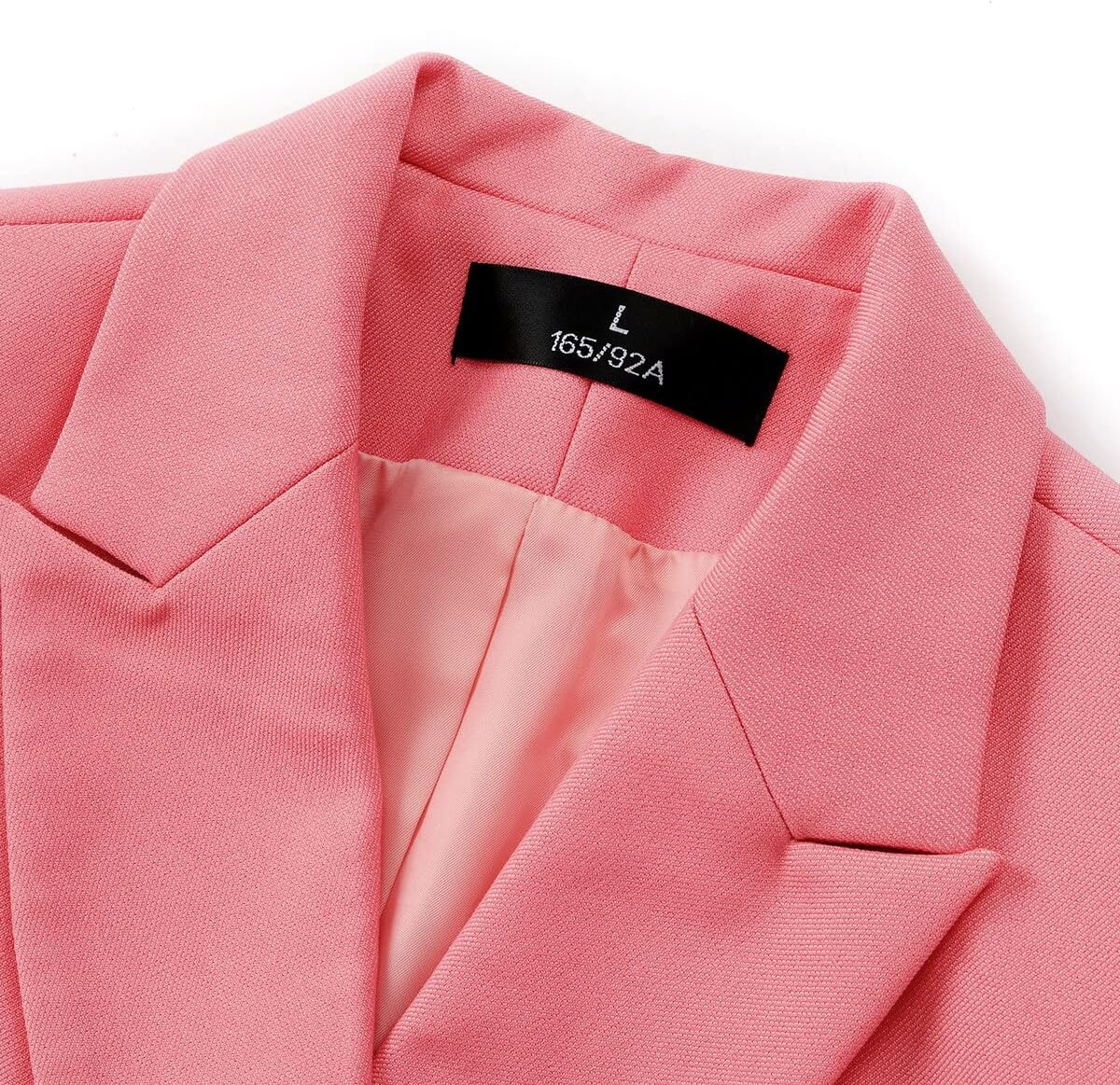 YUNCLOS Women's 2 Piece Double Breasted Suit Set Two Button Blazer and Pants, Pink, Small