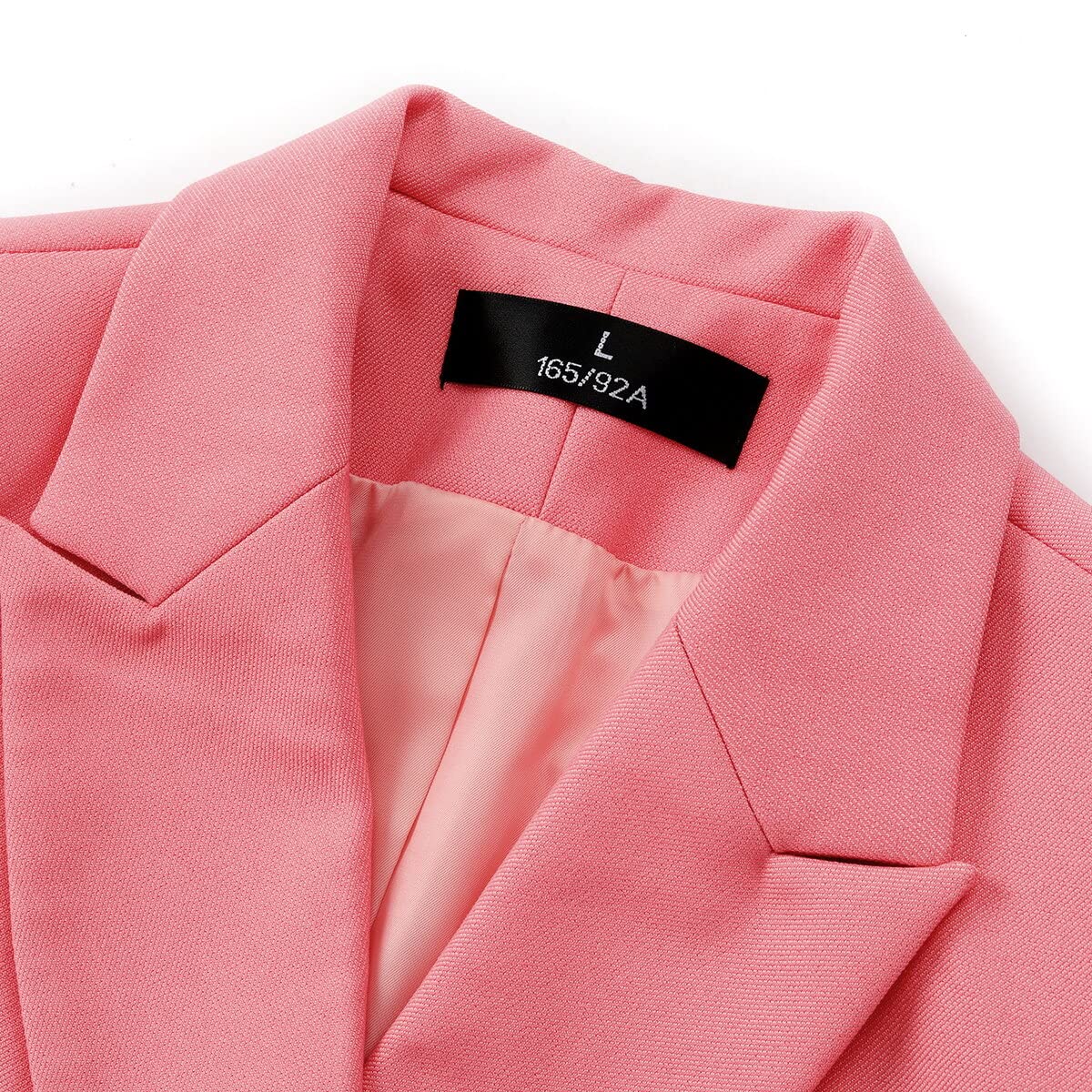 YUNCLOS Women's 2 Piece Double Breasted Suit Set Two Button Blazer and Pants, Pink, Small
