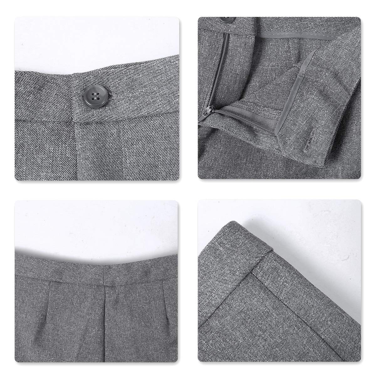 YUNCLOS Women's Elegant Business 2 Piece Office Lady Suit Set Work Blazer Pant, 001L, Grey