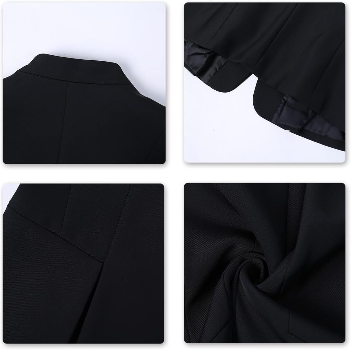 YUNCLOS Women's Elegant Business 2 Piece Office Lady Suit Set Work Blazer Pant Suit Set-Black