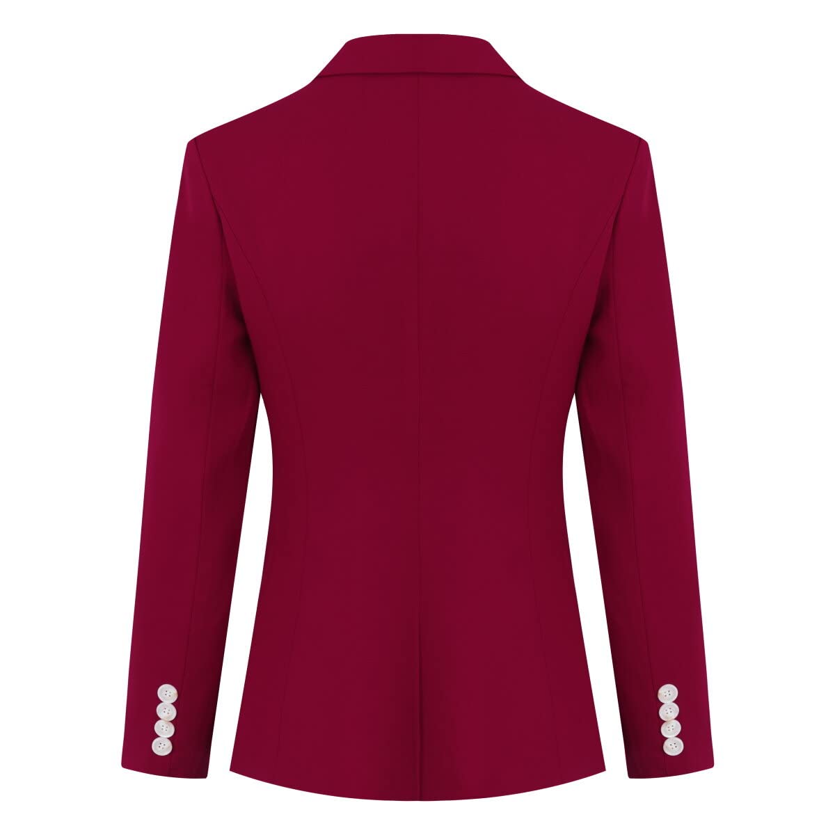 YUNCLOS Women's 2 Piece Slim Fit Work Suit Set Two Button Blazer and Pants Wine Red
