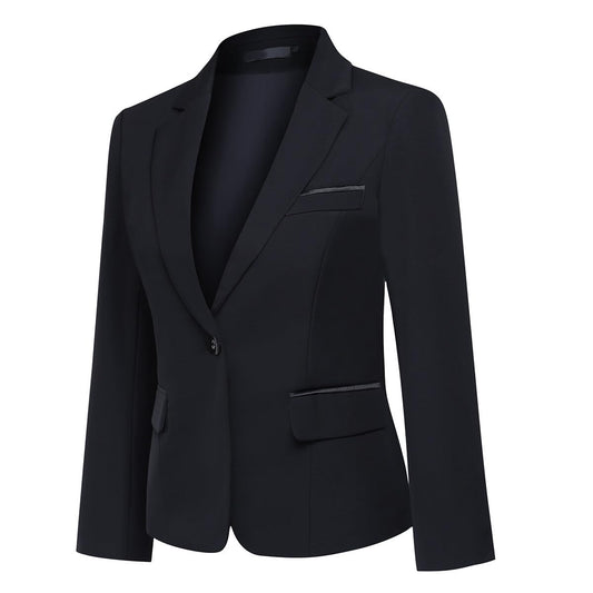 YUNCLOS Women's 2 Piece Office Lady Business Suit Set Slim Fit Blazer Pant Black