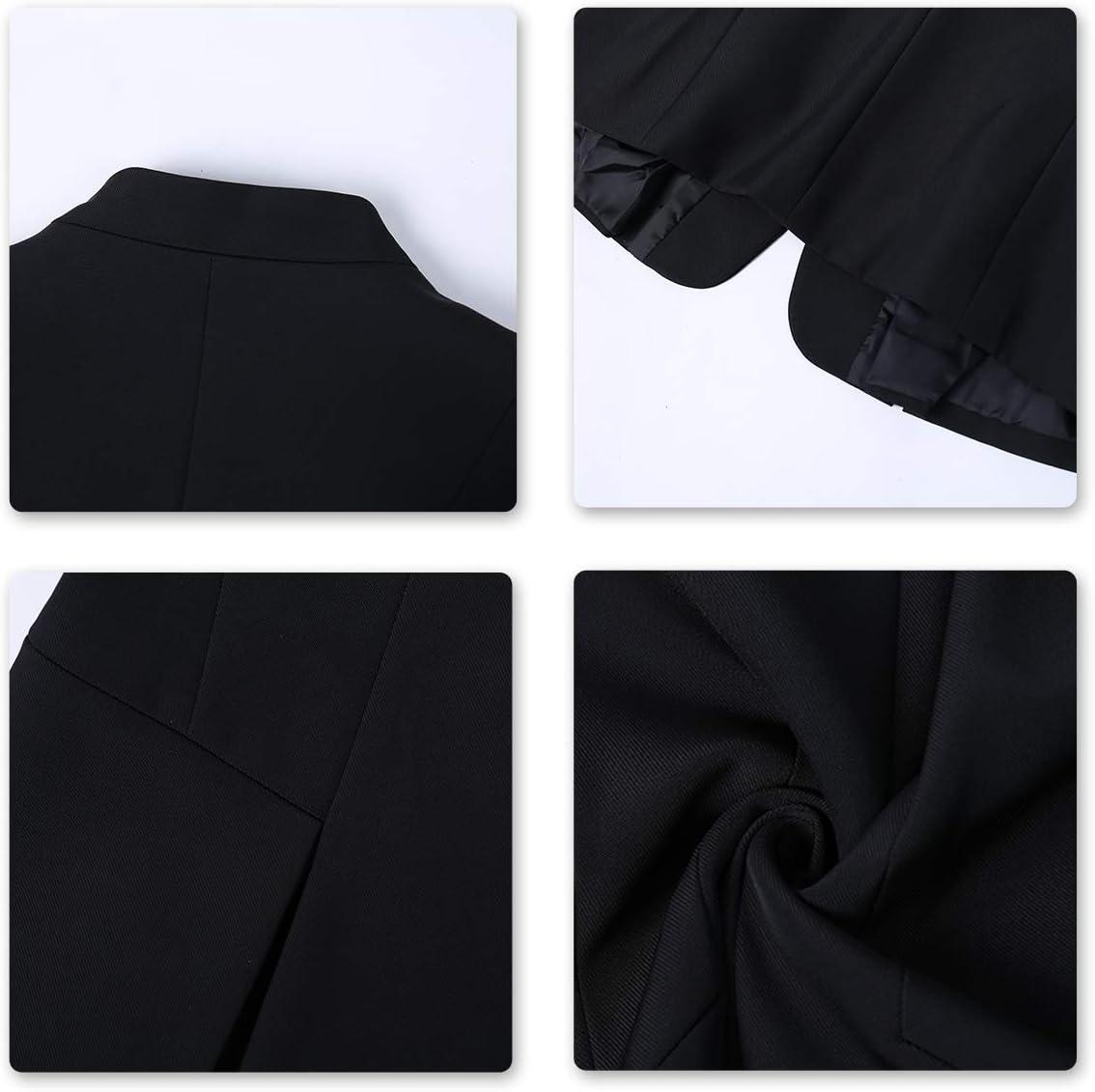 YUNCLOS Women's Elegant Business 2 Piece Office Lady Suit Set Work Blazer Pant Suit Set-Black
