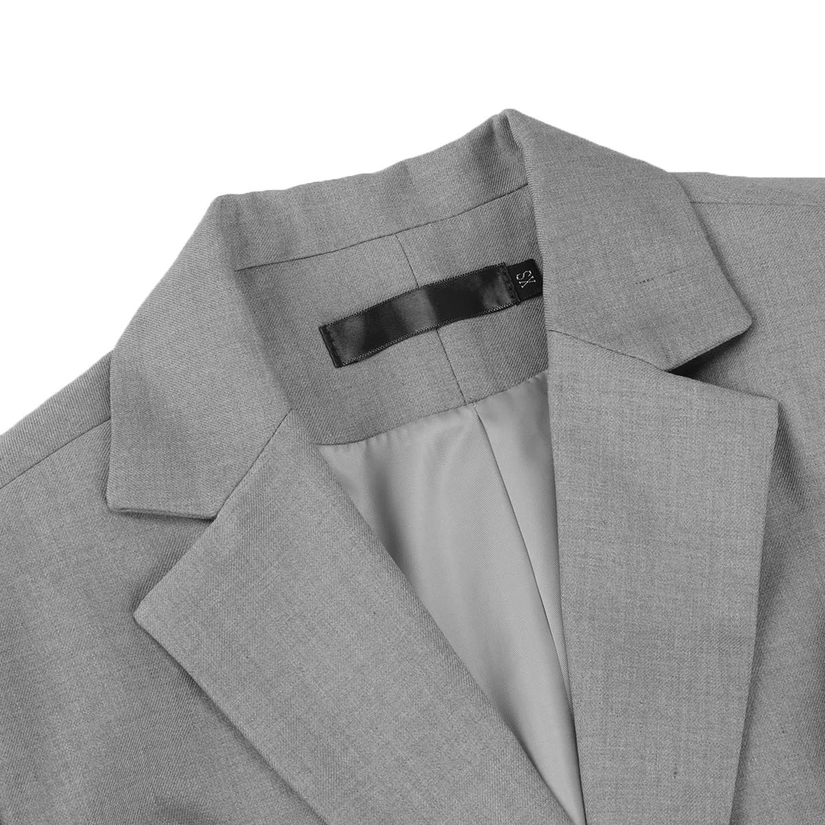 YUNCLOS Women's 2 Pieces Skirt Suit Set Long Sleeve Blazer Jacket and Pencil Skirt Light Gray
