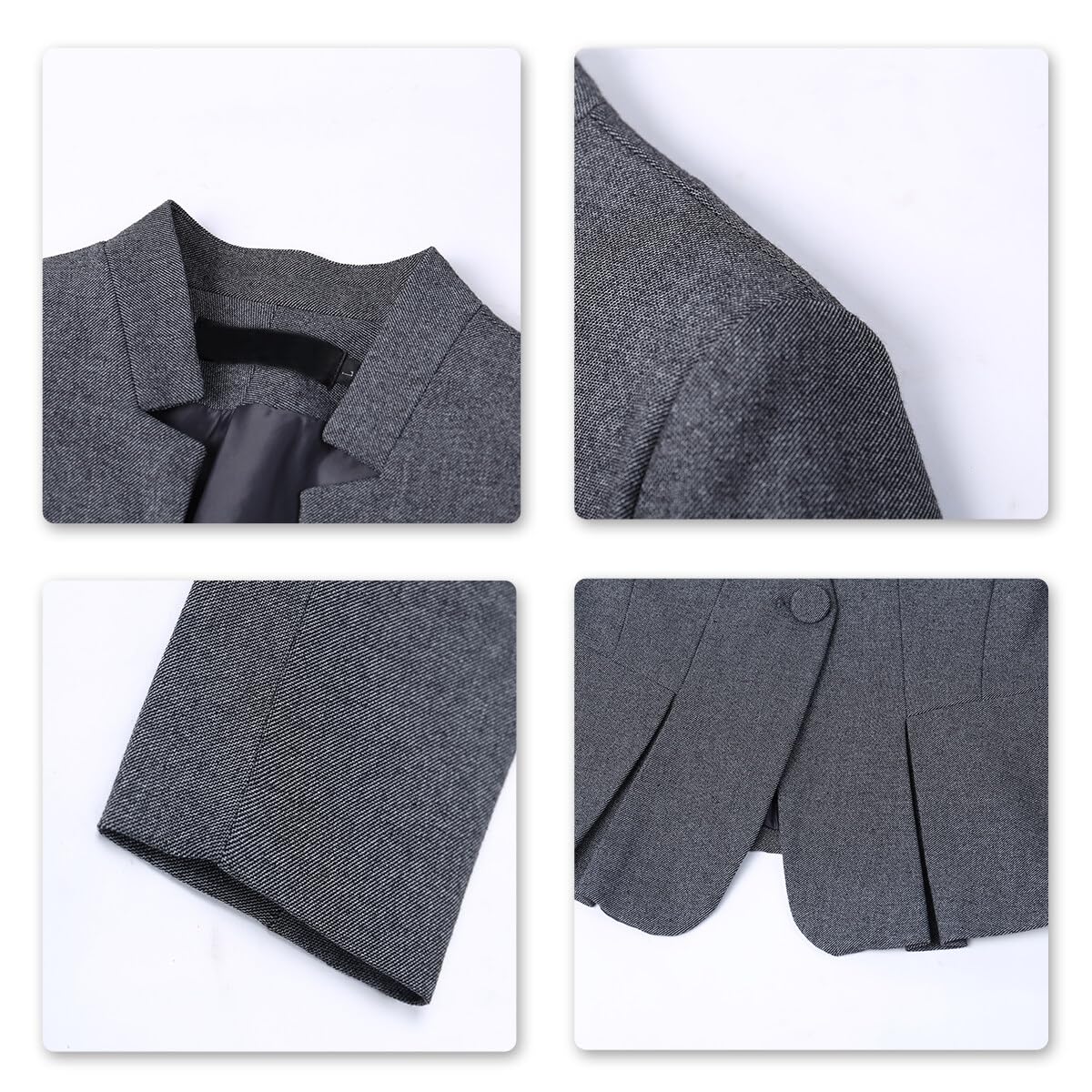 YUNCLOS Women's Elegant Business 2 Piece Office Lady Suit Set Work Blazer Pant, 1L Dark Grey