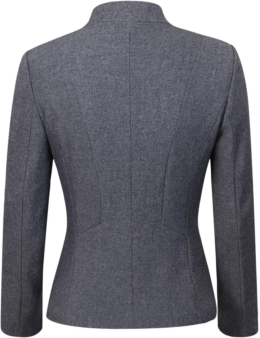 YUNCLOS Women's Elegant Business 2 Piece Office Lady Suit Set Work Blazer Pant, 1L Dark Grey