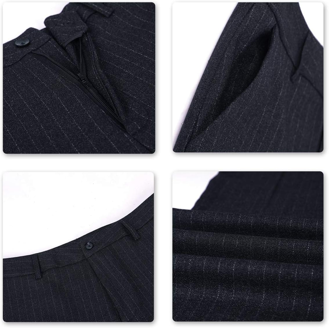 YUNCLOS Women's 2 Piece Office Lady Stripes Business Suit Set Slim Fit Blazer Jacket Pant