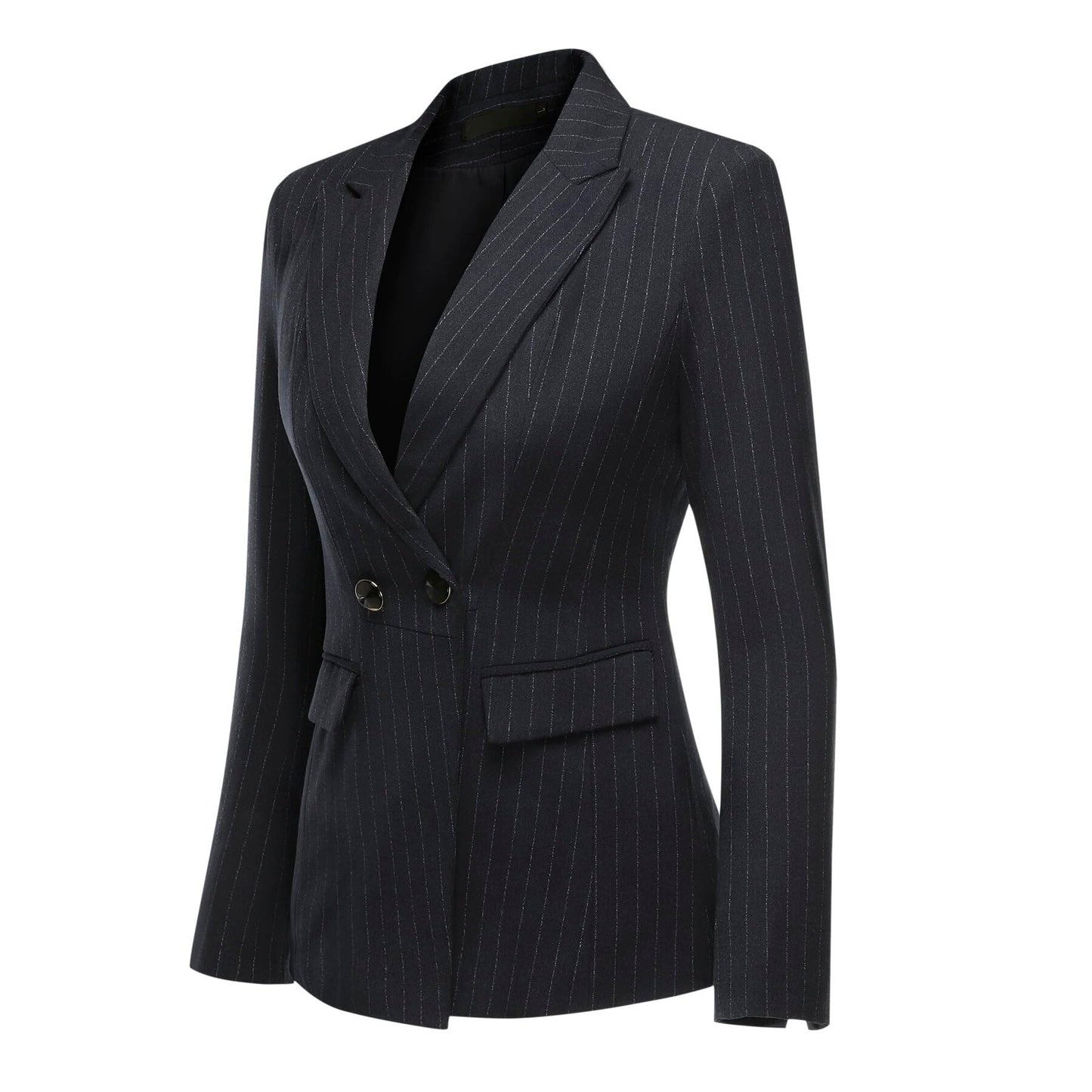 YUNCLOS Women's 2 Piece Office Lady Stripes Business Suit Set Slim Fit Blazer Jacket Pant