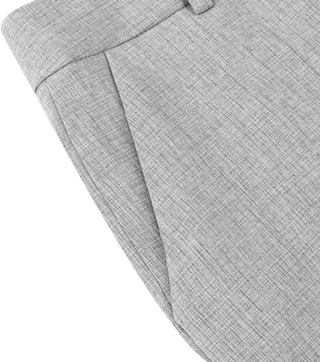 YUNCLOS Women's 2 Piece Business Office Suit Set One Button Short Sleeve Blazer Jacket and Suit Pants Gray