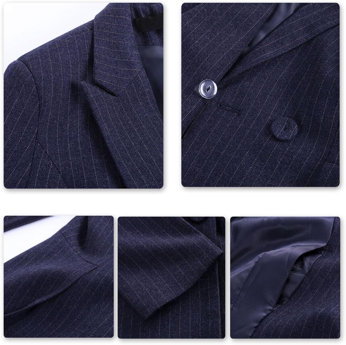 YUNCLOS Women's 2 Piece Office Lady Stripes Business Suit Set Slim Fit Blazer Jacket Pant