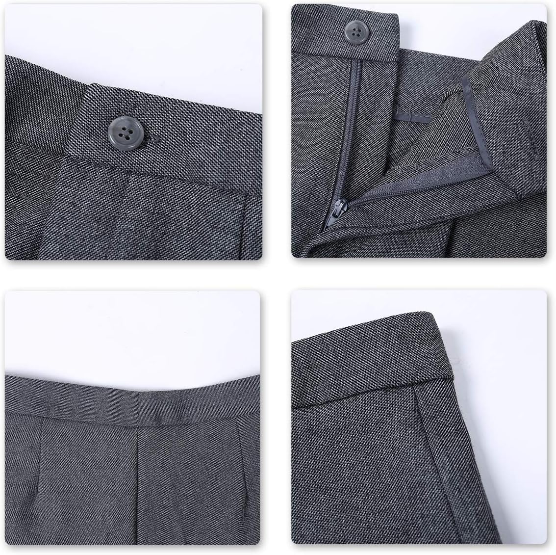 YUNCLOS Women's Elegant Business 2 Piece Office Lady Suit Set Work Blazer Pant, 1L Dark Grey