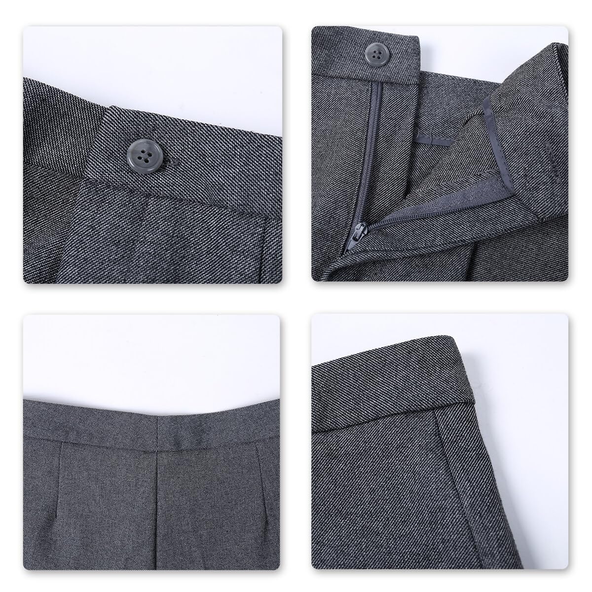 YUNCLOS Women's Elegant Business 2 Piece Office Lady Suit Set Work Blazer Pant, 1L Dark Grey