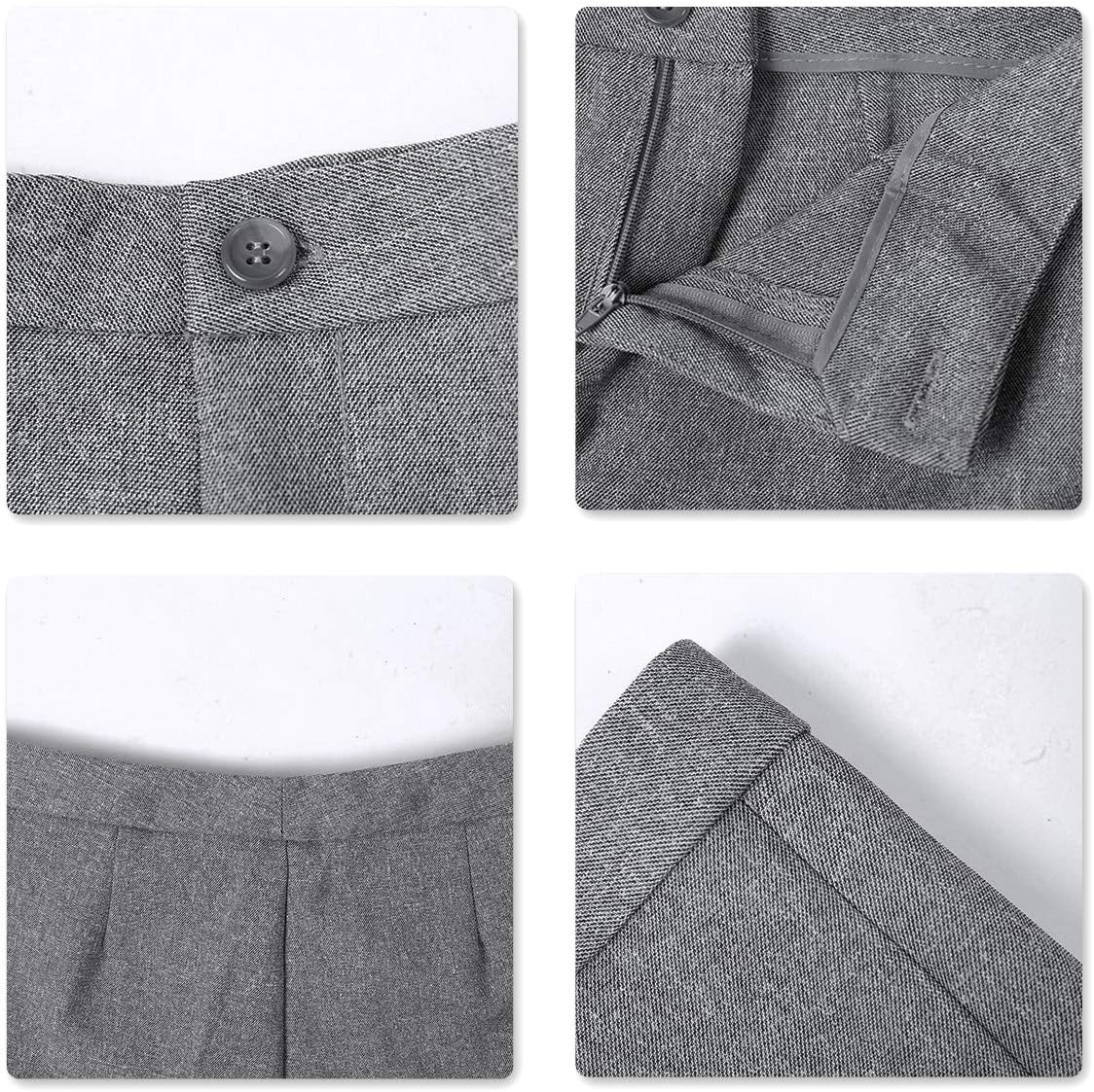 YUNCLOS Women's Elegant Business 2 Piece Office Lady Suit Set Work Blazer Pant, 001L, Grey